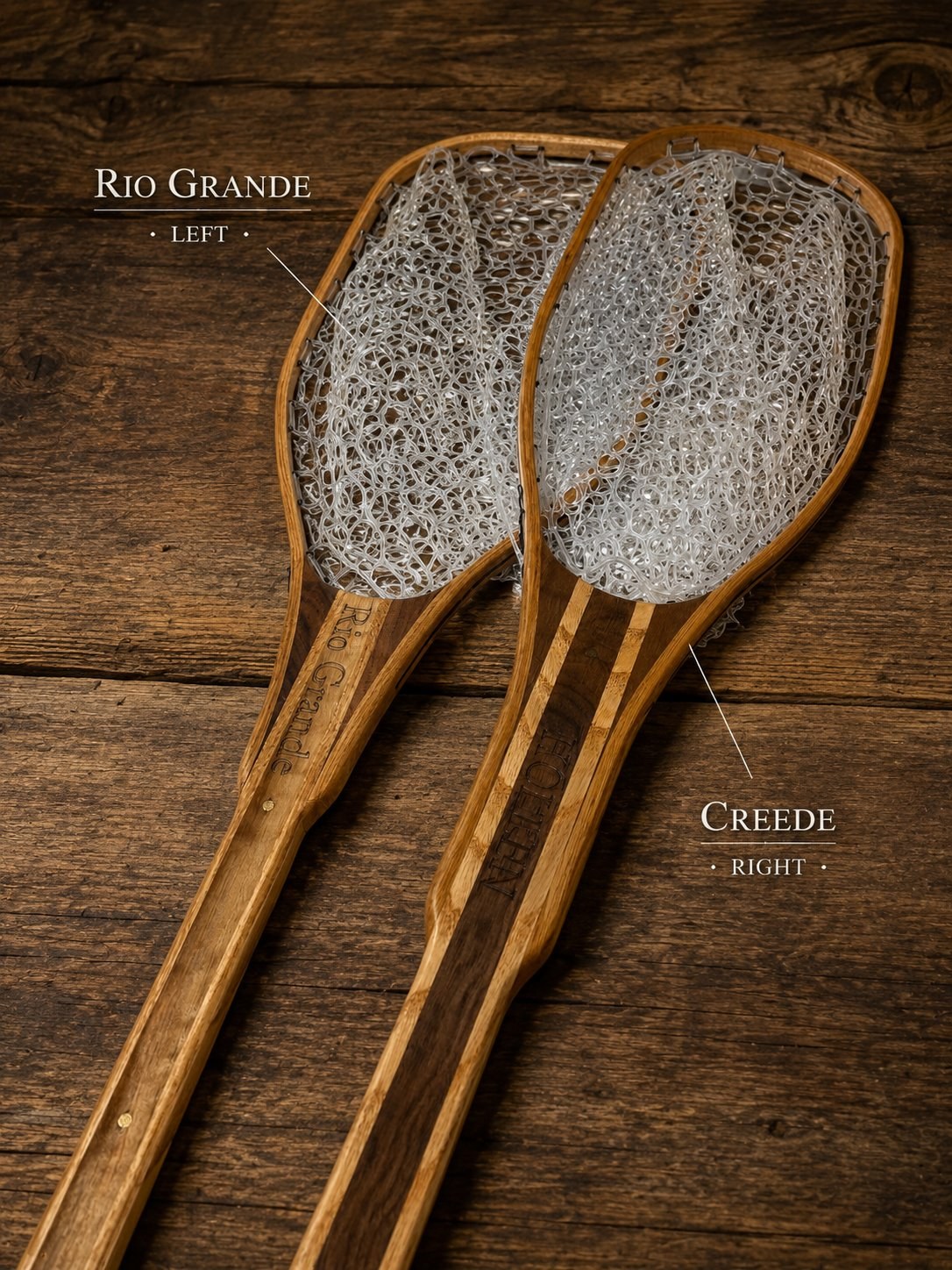 The Rio Grande and Creede boat nets with engraved handles