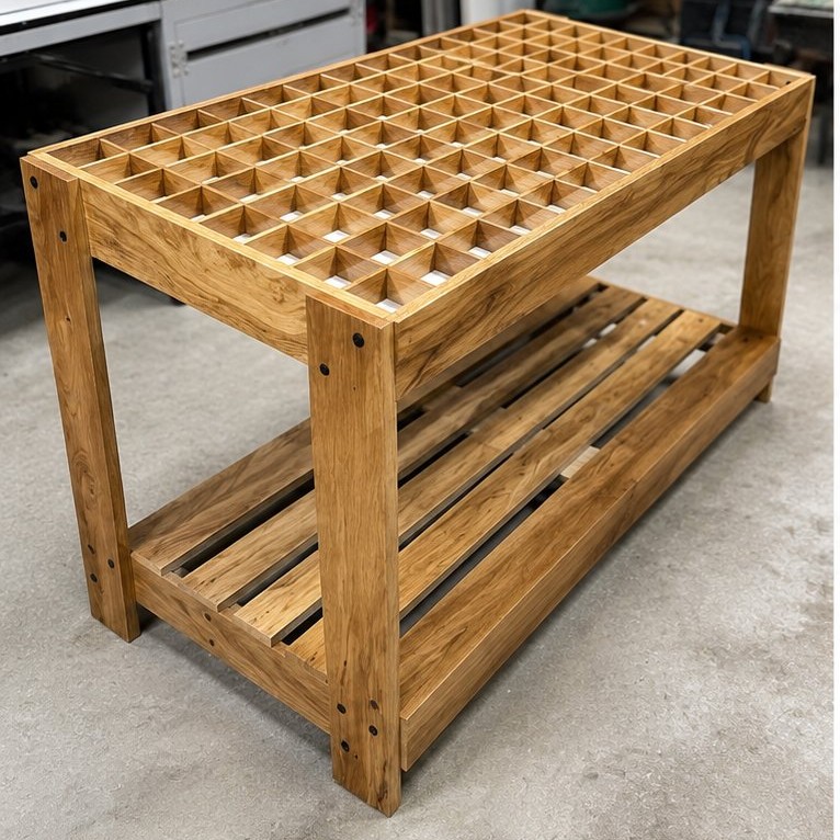 Bin-top fly display table